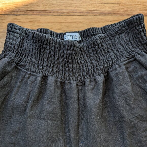 Emme Everyday Transitional Maternity/Postpartum Smocked Linen Pants - Picture 2 of 8